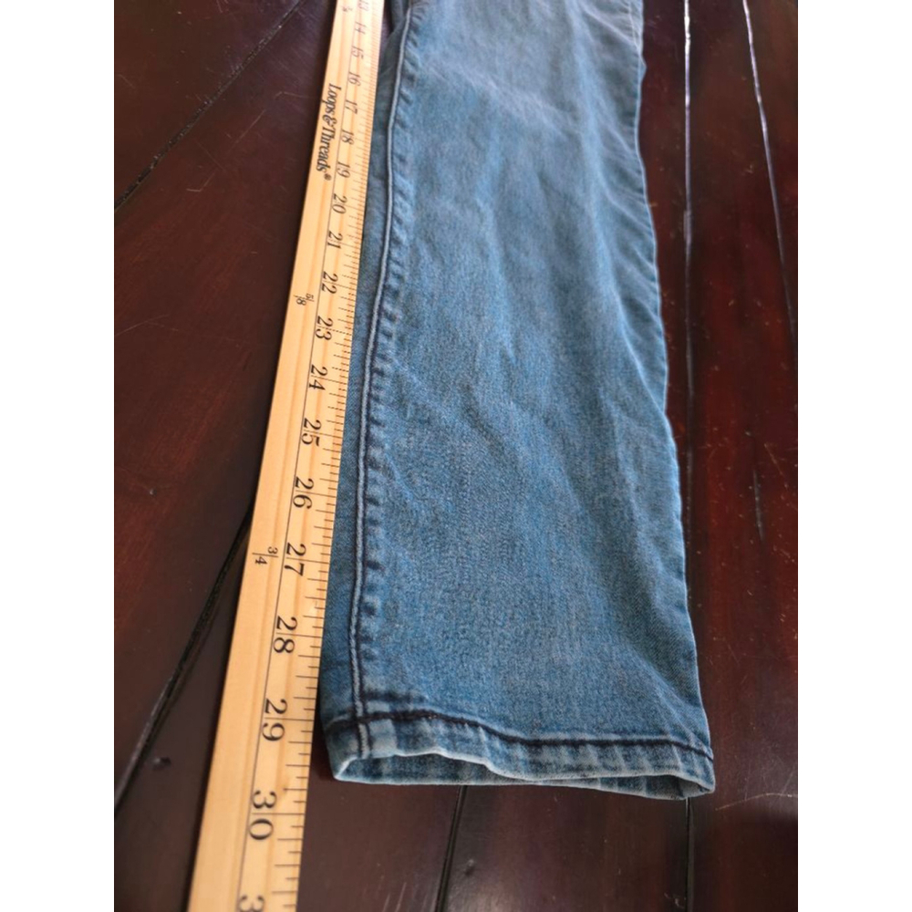 Women's Vintage Lei Plus Size Juniors 17 Teal Blue Acid Wash Stretch Jeggings - Picture 5 of 12